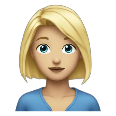 Blonde au yeux bleu sticker