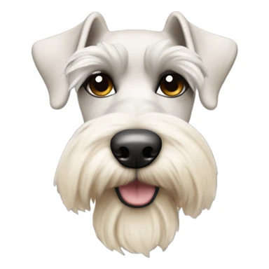 Cream colored miniature schnauzer with powdered sugar on its nose sticker