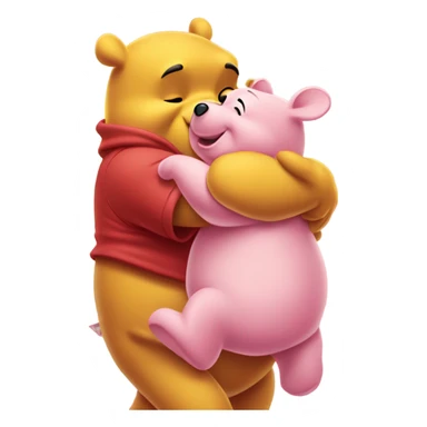 Winnie the Pooh hug with Piglet from the Hundred Acre Woods sticker