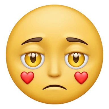 A yellow circular frowning Face with a heart above one eye and a tear under the other sticker