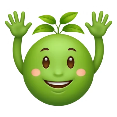 green emoji with limbs sticker