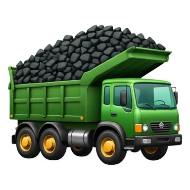 green truck with coal ore sticker