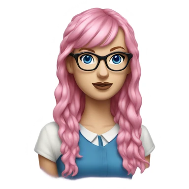 Hyper Realistic Taylor Swift blue eyes and glasses with pink hair  sticker