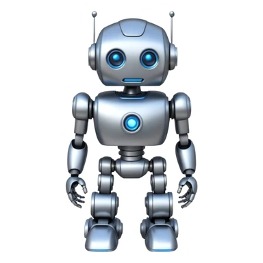 silver robot walking sticker