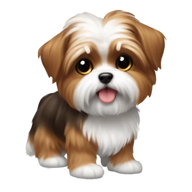 Cute Shorkie with brown and white fur sticker