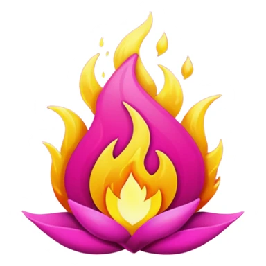 Floating hyper-realistic magenta ember-flame sticker