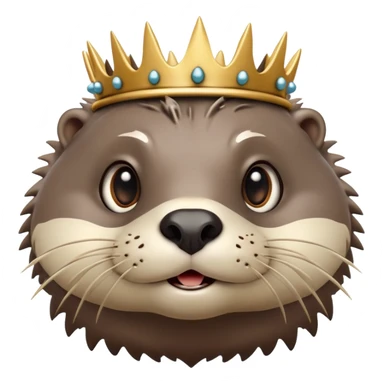 really cute confused otter face with simple thorny stem wrapped horizontally around its forehead like Jesus Christ's Crown of thorns, no crown shape on top, just thin spiky branches circling the forehead, very cartoony and expressive face, big eyes sticker