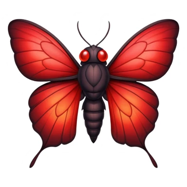 A sexy black and red moth with glowing red eyes with a human like body sticker