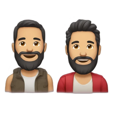 try colombian with a beard and a vietnamese without a beard gay couple sticker