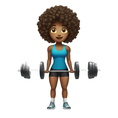 Weight lifting brazilian woman with curly hair  sticker