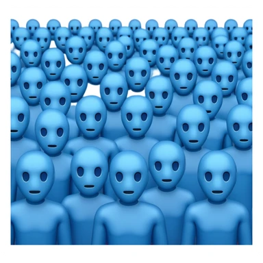 create an emoji for a group of actors with no face, all blue like in the ios emoji. a crowd.  sticker
