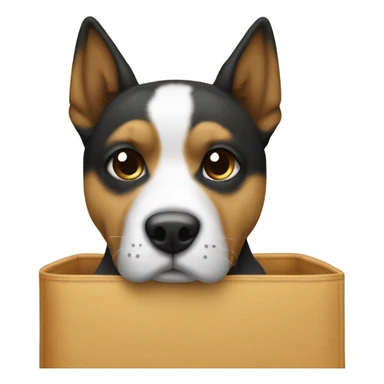 Un perro comiéndose una funda de móvil contento  sticker