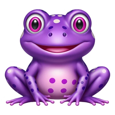 Pink and purple polka dot cartoon frog  sticker