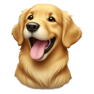 Golden retriever with a big smile sticker