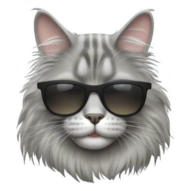 Grey Mainecoon cat with sunglasses sticker