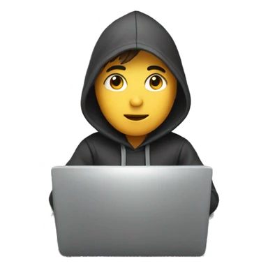 a boy with hoodie sitting at his computer working on development sticker