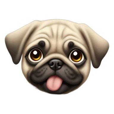 a baby girl pug sticker