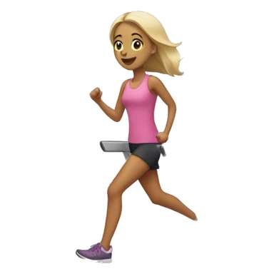 Girl on treadmill sticker