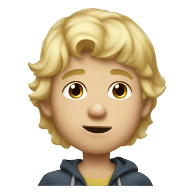 Blonde hair boy with finger up nose and boogers coming out sticker