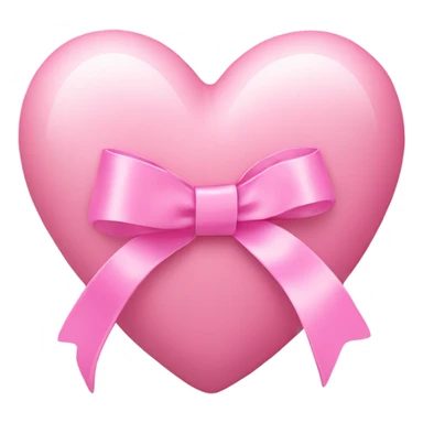 Pastel pink heart with pink ribbon sticker