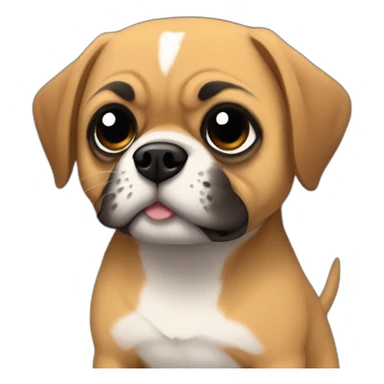 Puggle fighter sticker