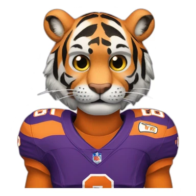 tiger dressed as joe burrow sticker