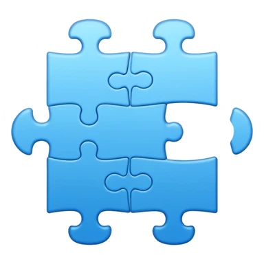 puzzle piece emoji in blue professional design for business presentation, clean edges, modern corporate aesthetic sticker
