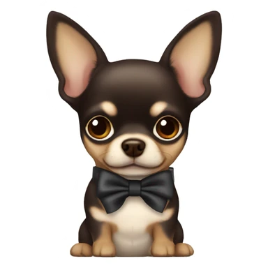 Chihuahua dark Brown With a bow  sticker