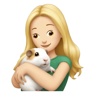 Blonde Woman hugging a guineapig sticker