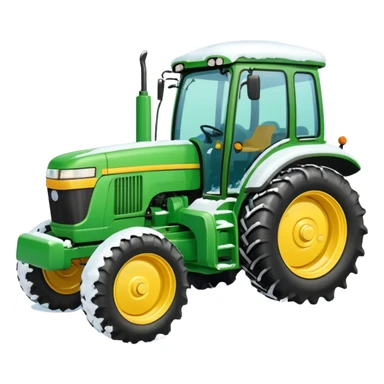 Bigger Green tractor with yellow blade pushing snow sticker