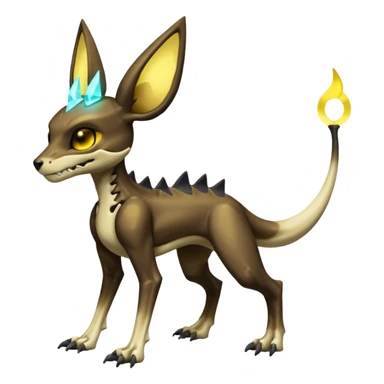 Skeletal-CyborgManectric-Electrike-Lucio-Cubone-Umbreon-Marowak-Draco-Fakémon-hybrid-creature (full body), 4 legs sticker