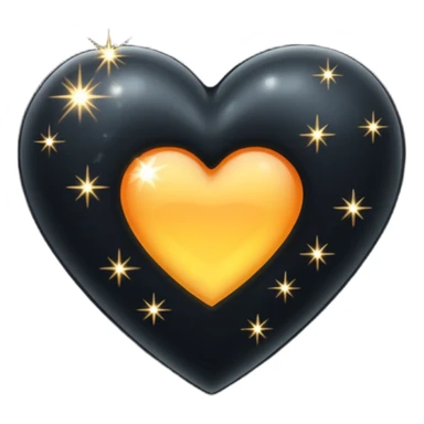 black heart with sparkles sticker