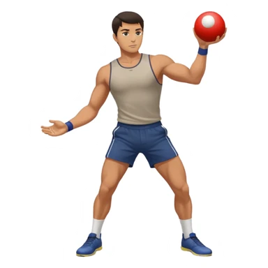 Jeune homme grand et costaud, brun qui joue à la pétanque sticker