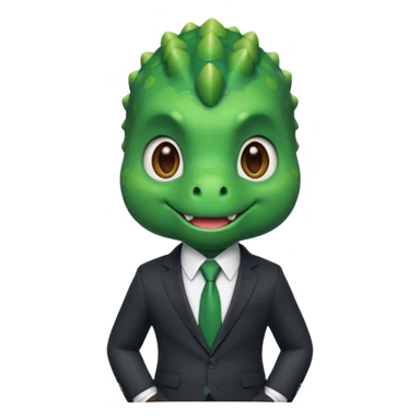 cute dinosaur (like the dinosaur memoji) in business suit sticker