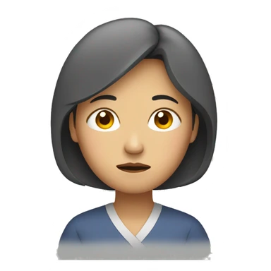 middle aged asian woman sad standing sticker