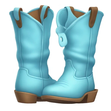 baby blue cowboy boots sticker