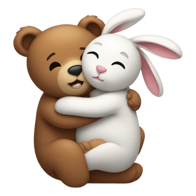 bear and bunny hugging sticker