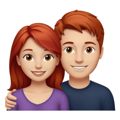 Red haired girl with white guy dark hair  romance sticker