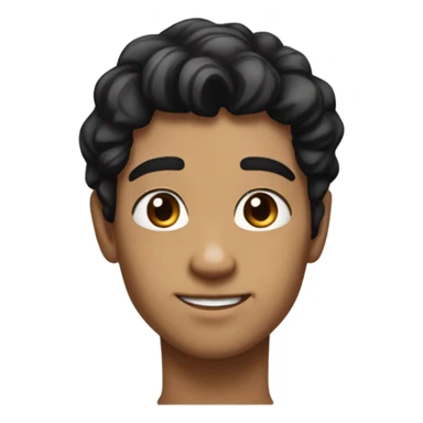 Generate a semi-realistic digital avatar with black hair, black eyes, and a warm, natural skin tone. The character should have a friendly, confident expression and wear a modern casual outfit like a hoodie or jacket. Use a simple or transparent background sticker