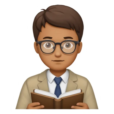 a man studying hard sticker