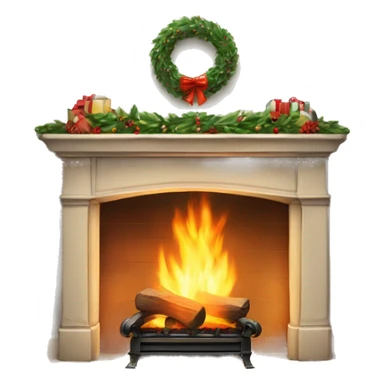 Fireplace decorated￼ for Christmas ￼ sticker