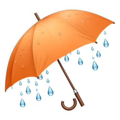 peach orange umbrella under rain sticker