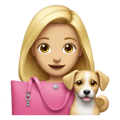 blond girl with pink bag with a dog inside sticker