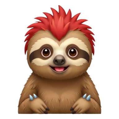 sloth with a red mohican sticker