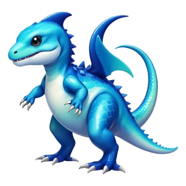 white blacks colorful gradient shiny glossy Fakémon-Digimon-orca-reptile-dragon-lizard-creature-hybrid (full body) sticker