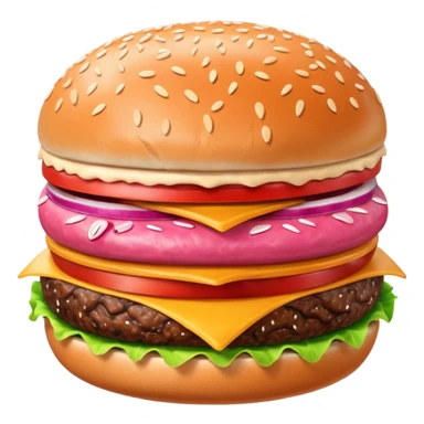 pink burger sticker