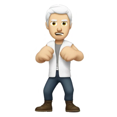 white canadian man fighting sticker