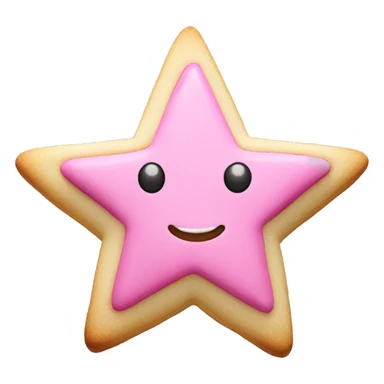 Pink star sugar cookie sticker