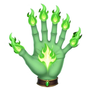 world of warcraft warlock hand with green fire sticker