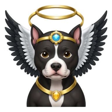 Black pitbull with wings and halo sticker